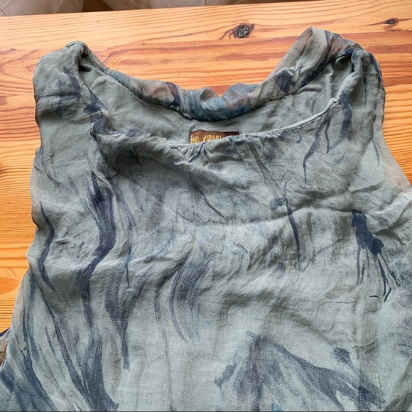 Amanti Silk Top Boat Neck Blouse, Made in Italy - Picture 5 of 5